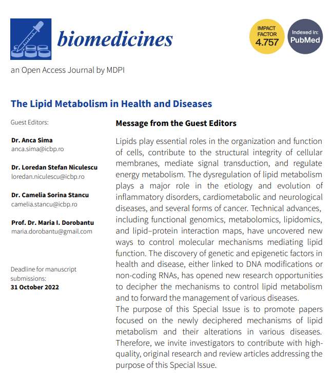Biomed_MDPI's tweet photo. #SpecialIssue
The Lipid Metabolism in Health and Diseases https://t.co/tVIsZErlcU #mdpibiomedicines via @Biomed_MDPI https://t.co/3lfC71uKT5