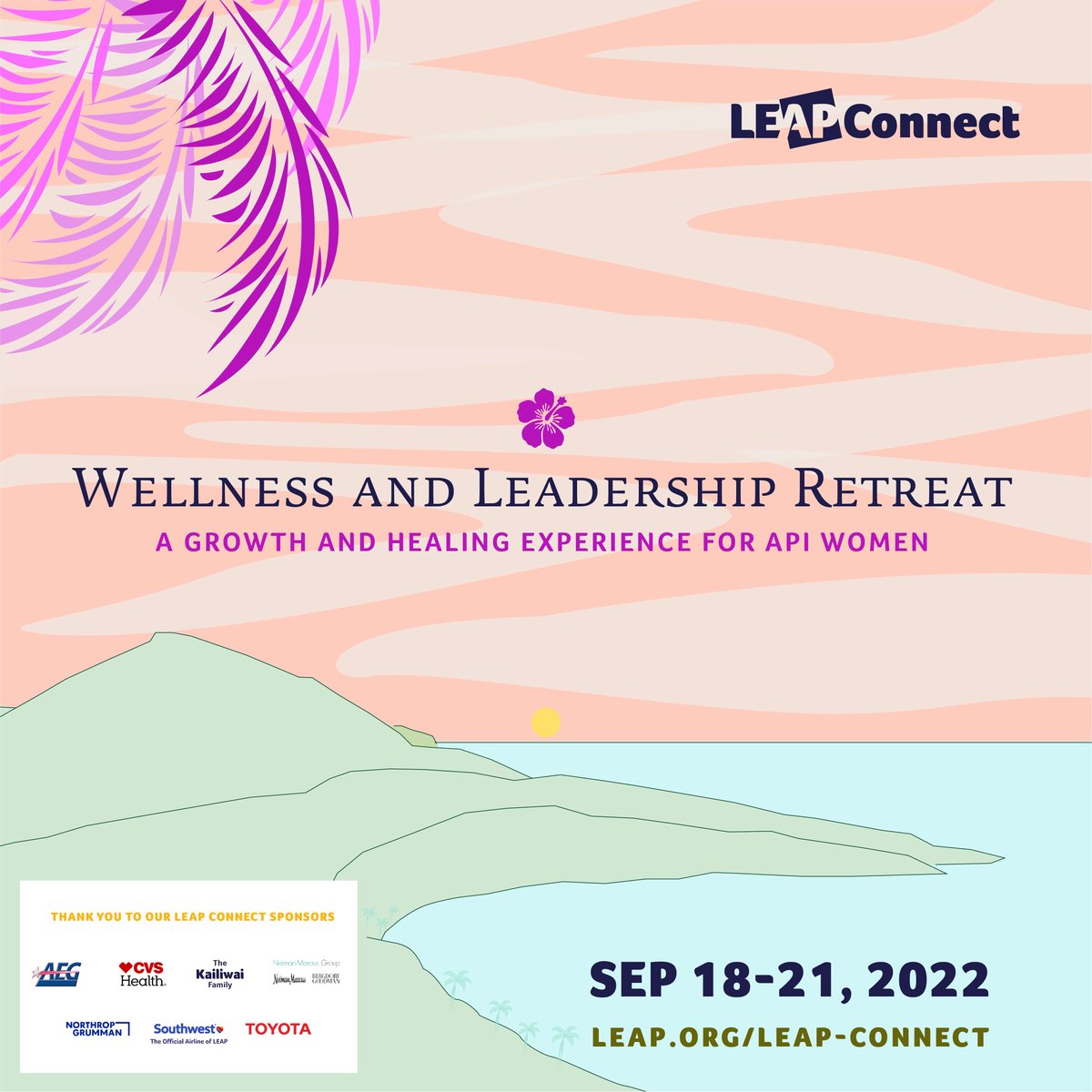 Wellness retreats allow you the opportunity for change &amp; self-discovery. That too in an environment that fosters relaxation &amp; healing. 

Join LEAP on 9/18-9/21 for an exclusive 3-day API women's #retreat in Oahu at <a href="/Royal_Hawaiian/">The Royal Hawaiian</a>. Explore the itinerary: leap.org/leap-connect-w…