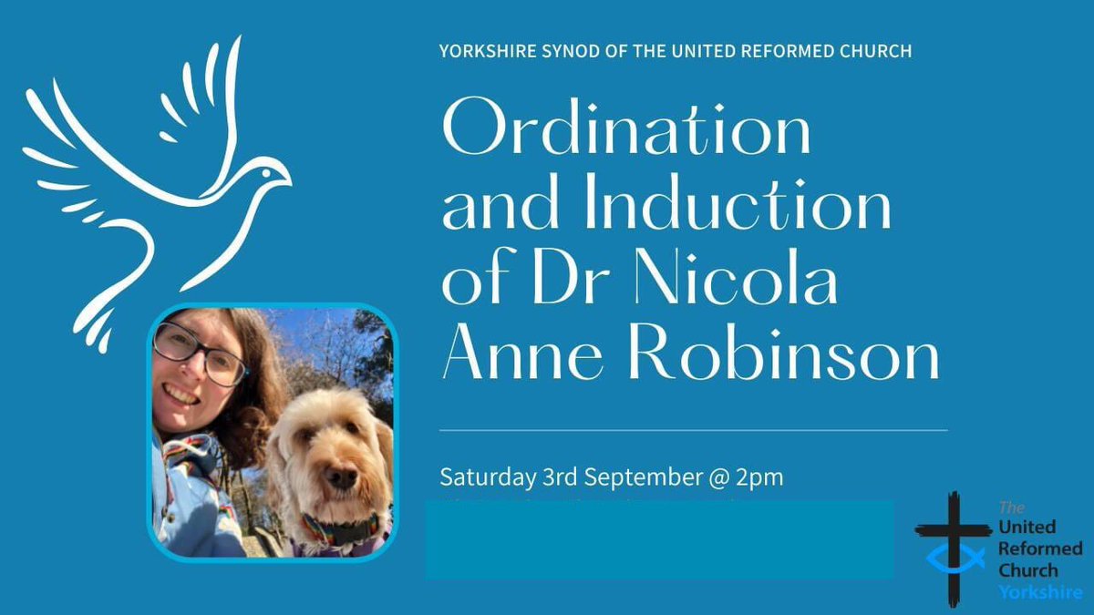 So delighted to see the invitation for my ordination and induction - in person and online - on Saturday 3 September. #ordination