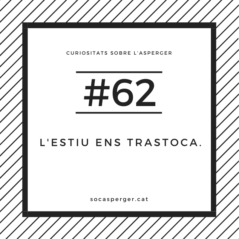 L'estiu ens trastoca. I ens afecta molt, ja que tot ell és un gran canvi.

Com porteu vosaltres l'estiu?

blog.socasperger.cat/2022/08/11/cur…

#asperger #socasperger #autisme #aspergeradult #TEA #socteactiu #socTEA #teactivisme #soyautista #autism #aspergercatalà #autismecatalà #salutmental