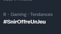 SnirOfficiel's tweet photo. Ok c'était éclair, mais quand même, on a été 8ème des tendance twitter France pendant 2 minutes ❤

Je vais encadrer ce screen je vous jure c'est incroyable 🔥 Merci 😭 #SnirOffreUnJeu https://t.co/K29BqSlwg3