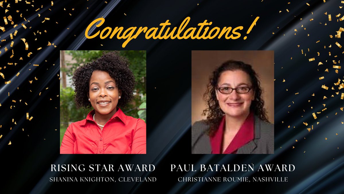 Congratulations to VAQS Rising Star Award recipient Dr. Shanina Knighton, and VAQS Paul Batalden Award recipient Dr. Christianne Roumie! #VAQS #VAQSSI2022 #VAQSAlumni