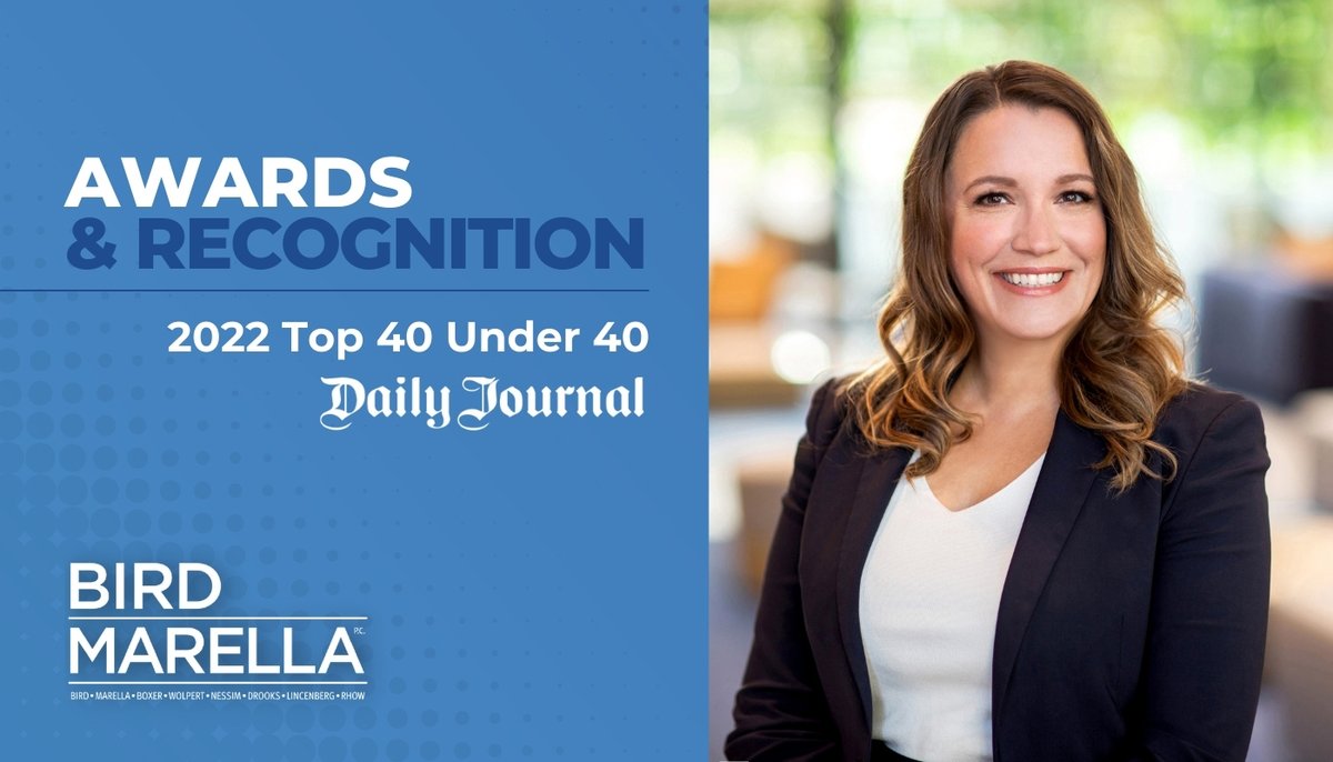 BirdMarella's tweet photo. Congratulations to Nicole Rodriguez Van Dyk for being named to @LADailyJournal’s 2022 list of the Top 40 Under 40! #LawTwitter https://t.co/rRZP00kZ0x