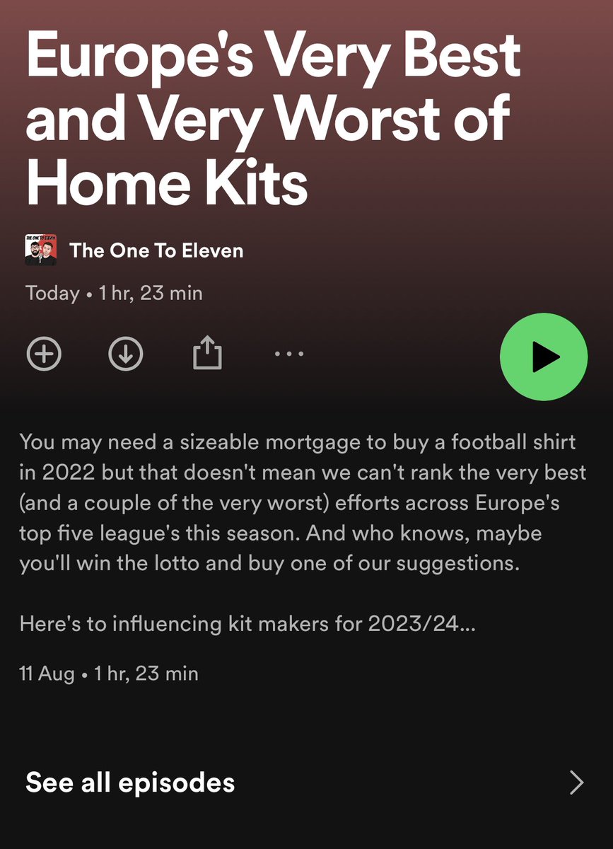 TheOneToEleven's tweet photo. Episode 3 is LIVE!💪🏼 

Head to your podcast apps to hear which are the best (and very worst…) home kits across Europe’s top 5 leagues this season!

Also, more transfer chat, all the best debuts from the 1st round of Prem action &amp; your Weekly Fantasy Reminder.

#Football #Podcast https://t.co/NAbJH4mTki