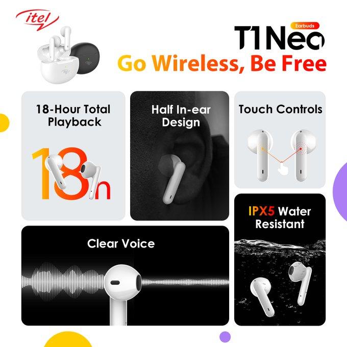 itelNigeria's tweet photo. Looking for great sound quality and performance? The itel Earbuds T1 Neo is here for you!🌟 It meets all your needs and gives an exceptional listening experience.😎
#GoWirelessBeFree
#SmartLifeBrand https://t.co/lPOxNEQTc4