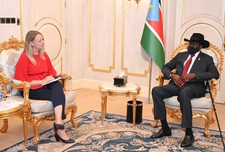 11.08.2022 - President Salva Kiir held a farewell meeting with H.E. Siv Kaspersen, the outgoing Norwegian Ambassador to South Sudan. 🇸🇸🇳🇴