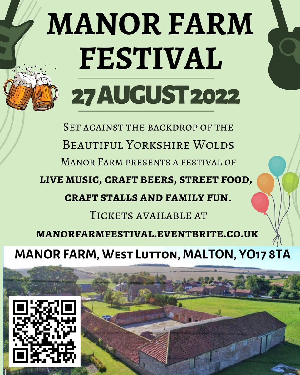 Excited to help organise and perform as part of #manorfarmfest 🙌

Limited tickets available at: manorfarmfestival.eventbrite.co.uk

<a href="/VisitYorksWolds/">Visit The Yorkshire Wolds</a> 
<a href="/gazetteherald/">Gazette & Herald, Ryedale</a> 
<a href="/VisitRyedale/">VisitRyedale</a> 
<a href="/visitmalton/">Visit Malton</a> 
<a href="/CreativeRyedale/">Ryedale Arts and Culture</a> 

#music #festival #yorkshire #streetfood #heatwave #family #events