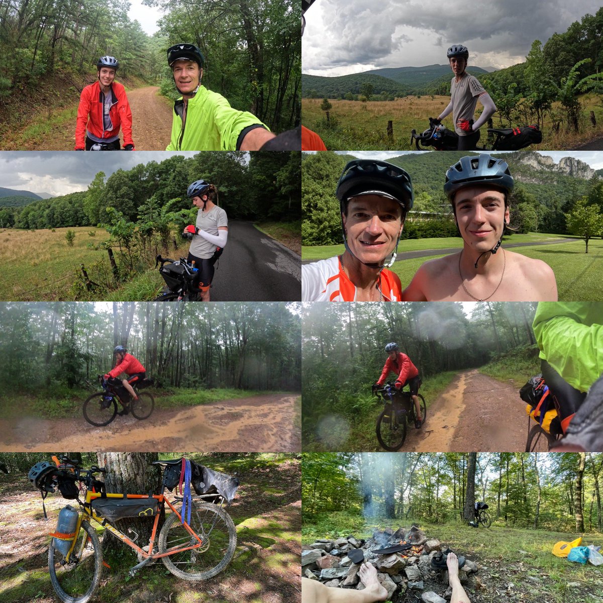 jeffabernathy's tweet photo. For 30 years I have welcomed students to college; this year I’m also a very proud dad as my son Rohan starts college at Iowa! We celebrated with quite a bikepacking trip in WV: 200 miles and 17,500 ft of climbing. Glad for our time together before he sets off on his new journey. https://t.co/5gR7rzXW4a