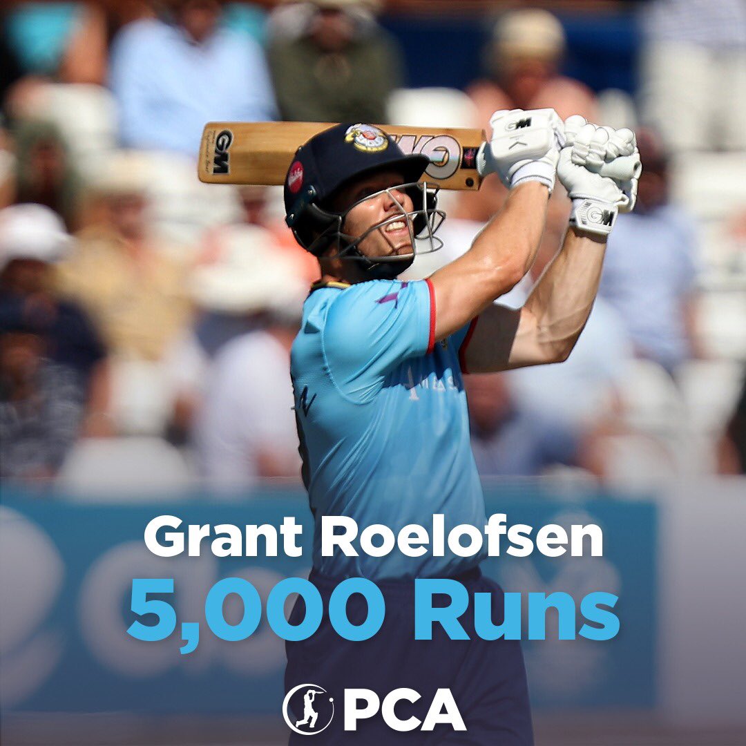 👏 Congratulations @GrantRoelofsen on passing 5️⃣,0️⃣0️⃣0️⃣ career runs on his way to 7️⃣7️⃣ for @EssexCricket today. 2️⃣,5️⃣9️⃣4️⃣ First-Class 1️⃣,5️⃣8️⃣8️⃣ List A 8️⃣1️⃣8️⃣ T20 👊 Well done Grant! #RLC22