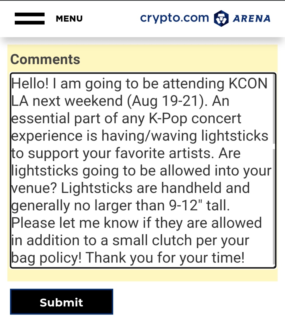 T♡. Jelli 🎐 on Twitter "crypto arena bag policy for kcon is different