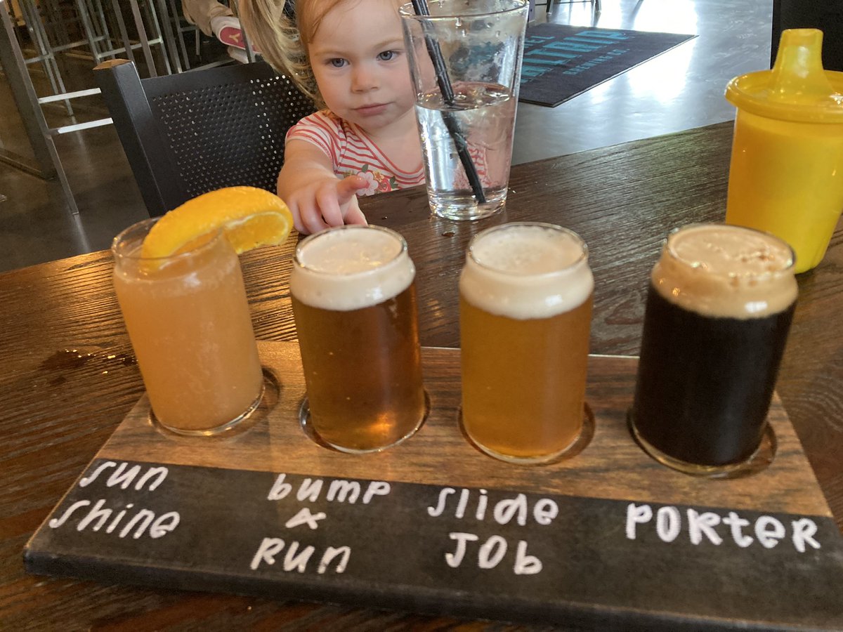 MWRFantern's tweet photo. @ScottHiggins80 and I visited @WaltripBrewing and had a flight. We enjoyed Bump And Run most. We also tried Bristol Sunshine, Slide Job, Thunder Valley, and Peach Ale. Mary was enamored by the sampler glasses, so we gave her one with water.Great food and family fun! Thanks @MW55 https://t.co/X110erNo2Z