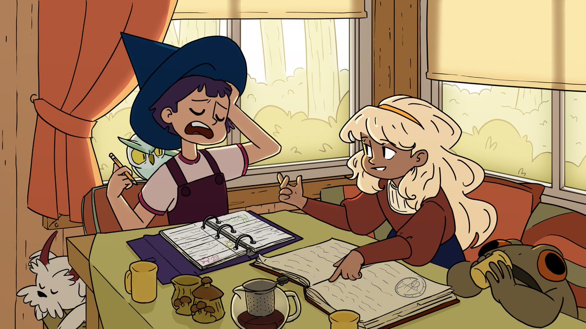 beckbrookart's tweet photo. A study session amongst friends 🧙🐸🐶🦉 #witchlife https://t.co/1AxSInvWBT