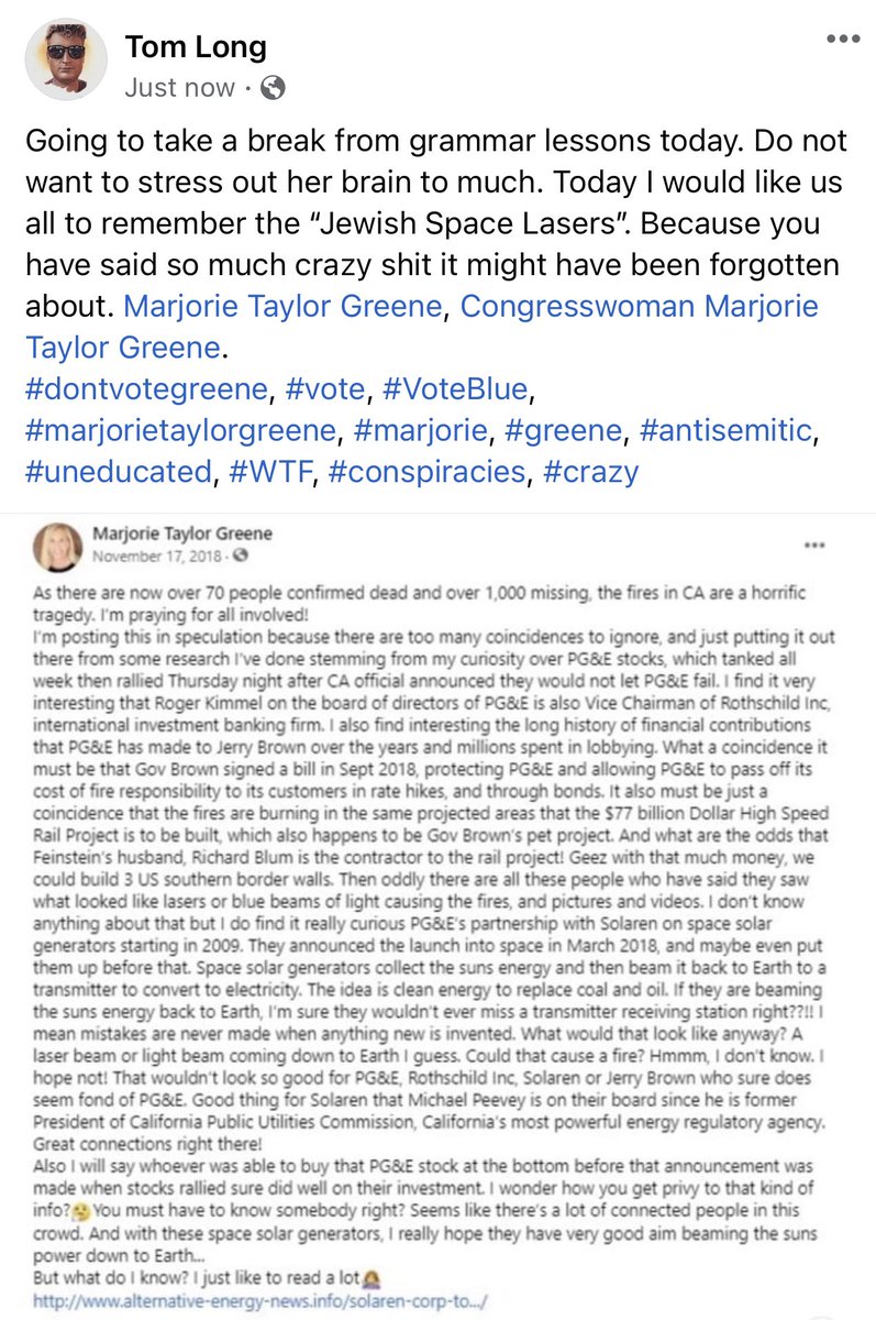 _tomlong's tweet image. Today for @RepMTG:
#MarjorieTaylorGreene, #Marjorie, #greene, #vote, #voteblue, #congress, #georgia, #conspiracy, #ConspiracyTheories, #Antisemitism
