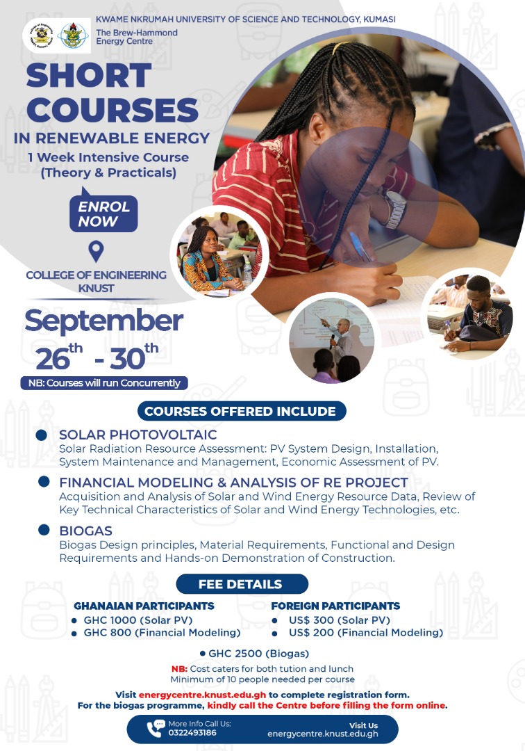 Renewable Energy Short Courses available in September 2022