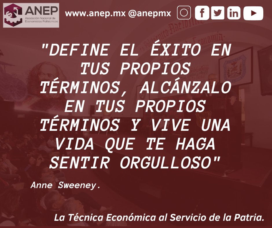 anepmx's tweet photo. Vive tu vida orgulloso...  #anepmx  #anepipn #ipn #economistaspolitecnicos #eseipn #frasedeldia https://t.co/fUWOmPLKe6
