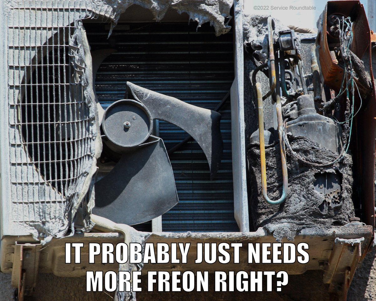 ...Right?😱 Well, it may need more than just Freon. You can give us a nudge and we'll come help you find out! 🧐 #HVAC #Cooling #AirConditioning #AirRight #NorthernVA