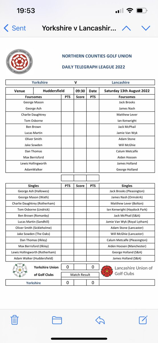 YUGCUK's tweet image. Game on! ⁦@YUGCUK⁩ v ⁦@Lancashiregolf⁩ this Saturday at ⁦@HuddersfieldGC⁩ ⁦@hhdugc⁩ in the Northern Counties League match.