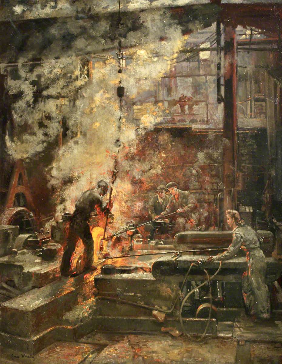 GrimArtGroup's tweet image. The Cogging Mill by Edith Grace Wheatley (1881–1970)