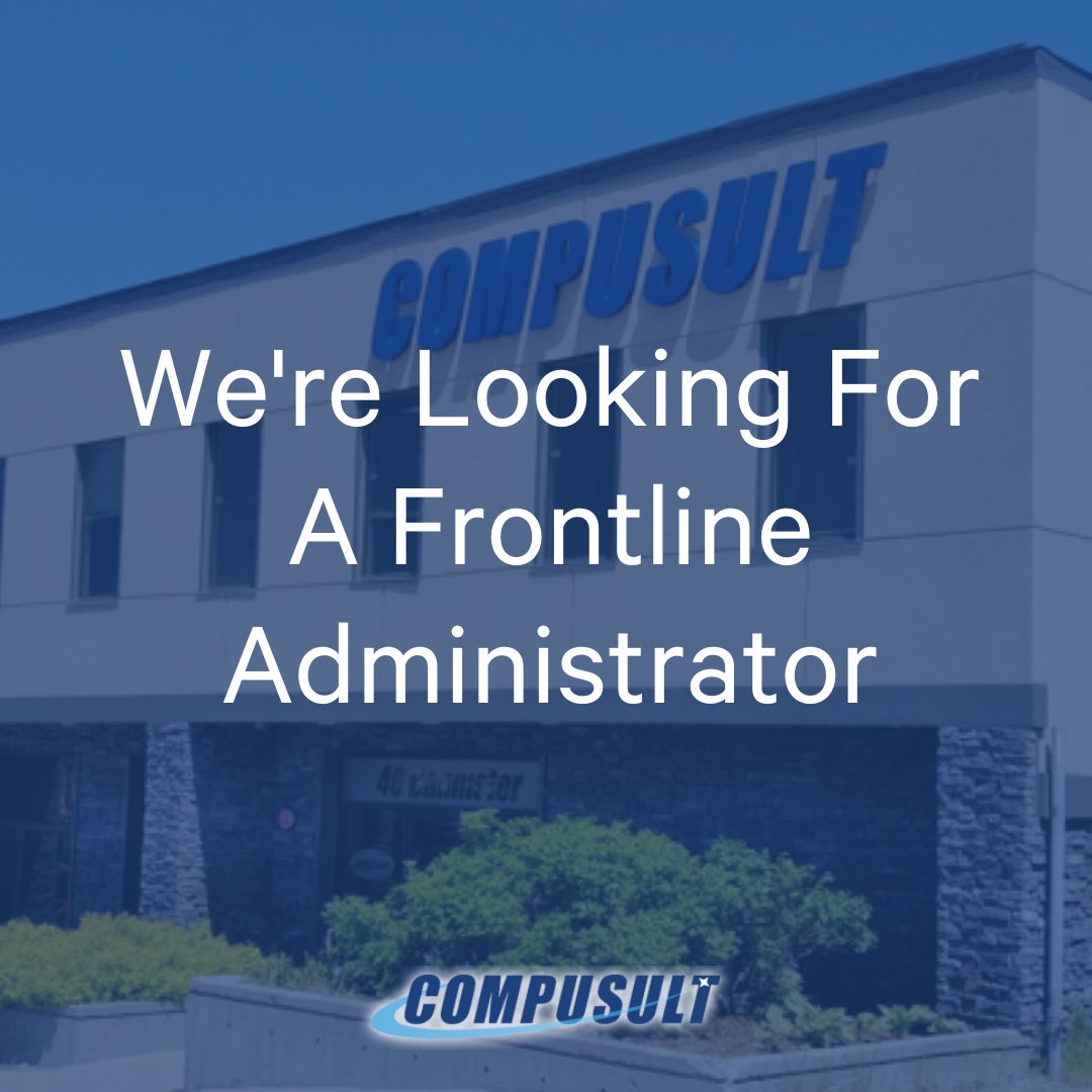 We're hiring! 📣 

Our team is growing and we're looking for a Frontline Administrator to join our team.

What’s in it for you? Competitive salary, employer-matched RRSPs, comprehensive health and dental package, and more! 

Learn more and apply: compusult.com/careers

#NLJobs