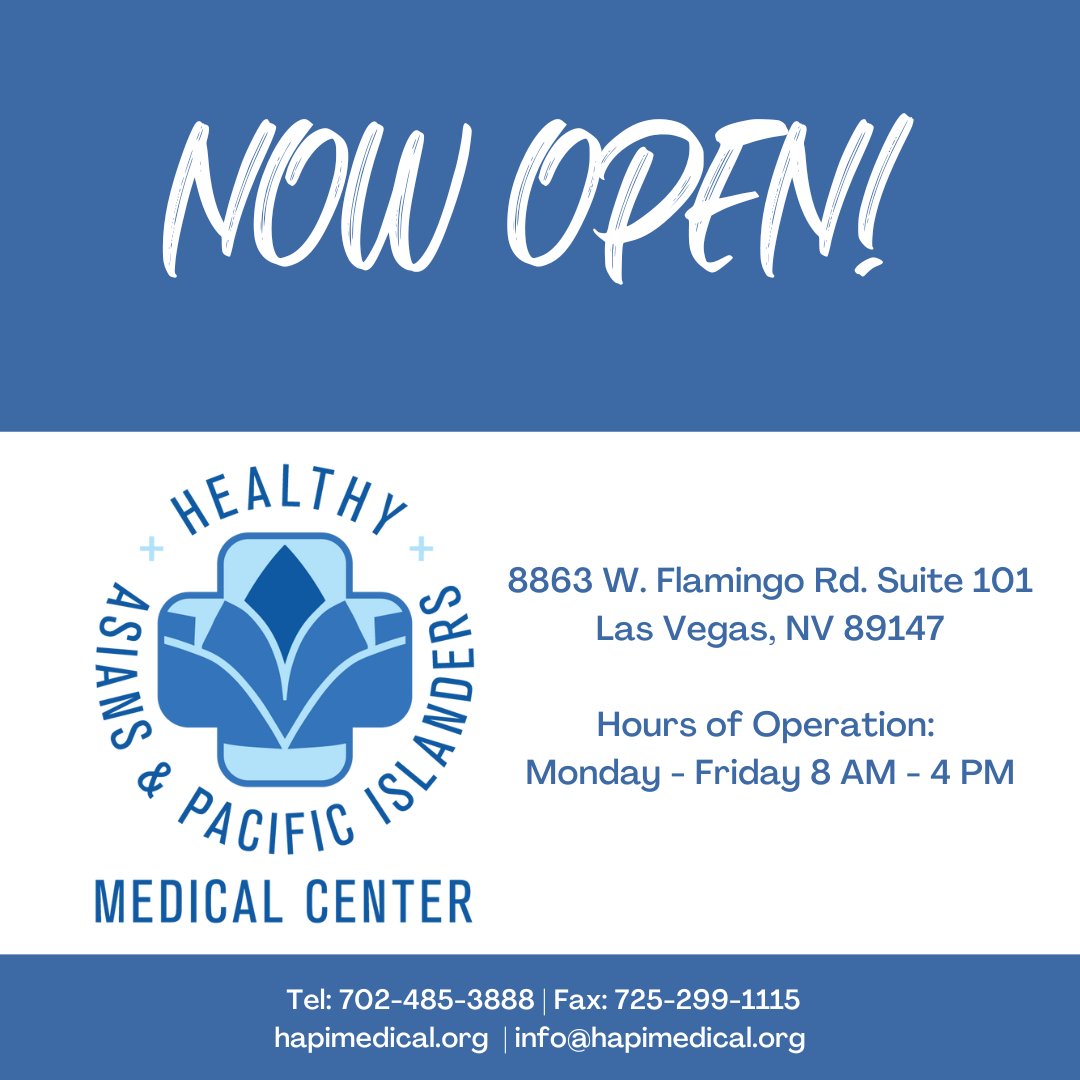 Our doors are now open!  Come visit us at our office on Flamingo and Durango or call us at (702) 485-3888 to find out if we can help you with your health and wellness needs.  We look forward to serving you!  Be HAPI, be healthy!