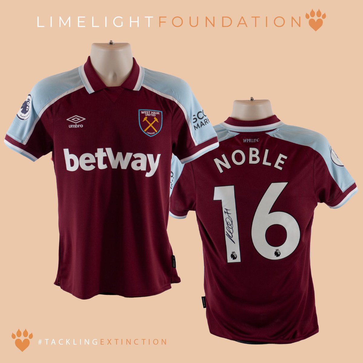 The Limelight Foundation (@thelimelightfdn) on Twitter photo Win a signed <a href="/Noble16Mark/">MARK NOBLE</a> @westham shirt at the <a href="/TheLimelightFDN/">The Limelight Foundation</a> with all proceeds going towards wildlife conservation.
Visit <a href="/TheLimelightFDN/">The Limelight Foundation</a> website for a chance to win! πΎ
#TacklingExtinction
#westham #hammers #football #signedshirt #marknoble #noble #conservation Win a signed <a href="/Noble16Mark/">MARK NOBLE</a> @westham shirt at the <a href="/TheLimelightFDN/">The Limelight Foundation</a> with all proceeds going towards wildlife conservation.
Visit <a href="/TheLimelightFDN/">The Limelight Foundation</a> website for a chance to win! πΎ
#TacklingExtinction
#westham #hammers #football #signedshirt #marknoble #noble #conservation