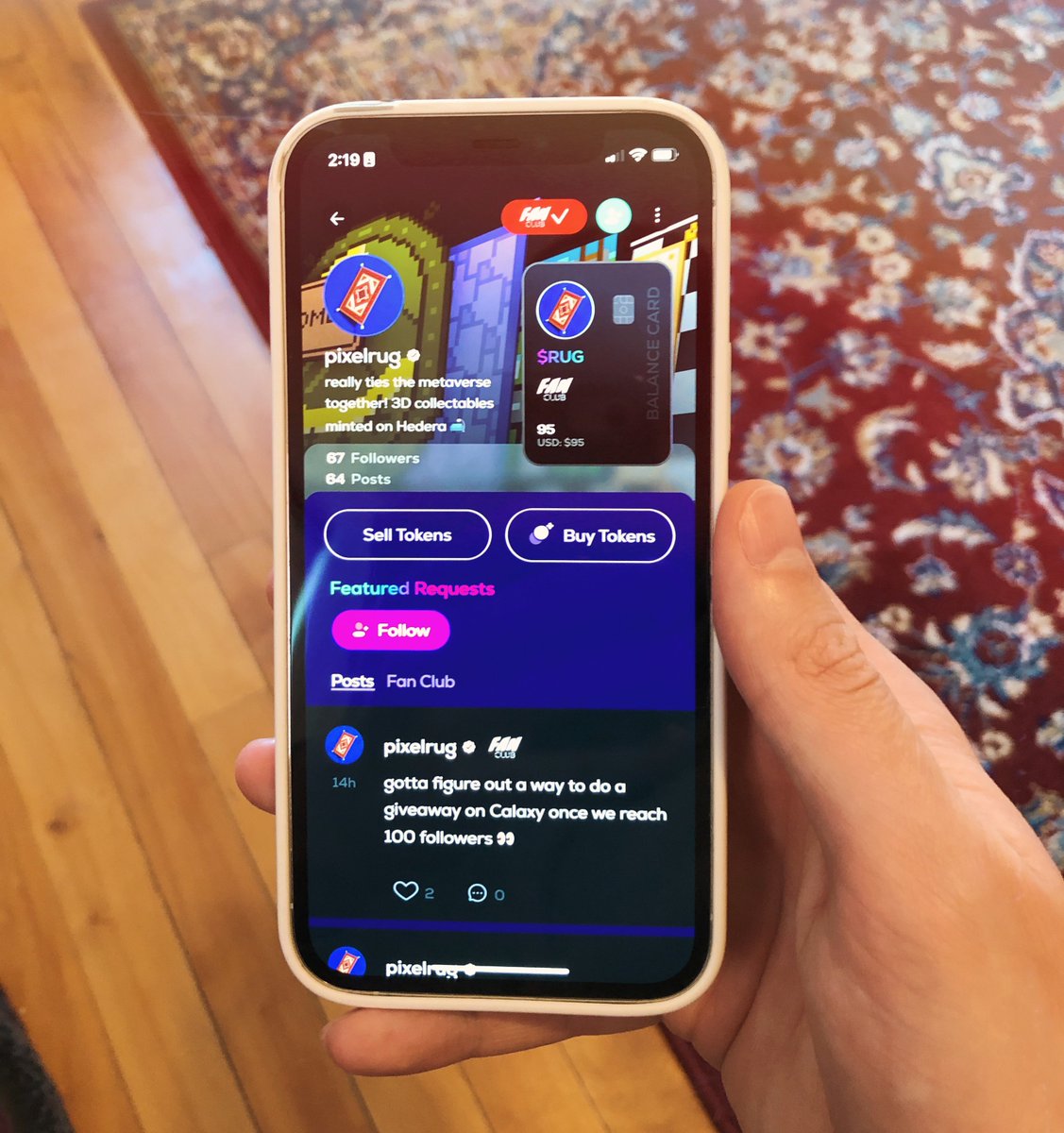 Calaxy Beta Code Giveaway 🪐 we've obtained an extra beta code for @CalaxyApp and it's going to a PixelRug holder in our Discord! Calaxy is a social media platform built on @hedera (it’s really cool) deets on how to enter below 👇 ends in 72hrs #HederaNFT #HederaHeatWave