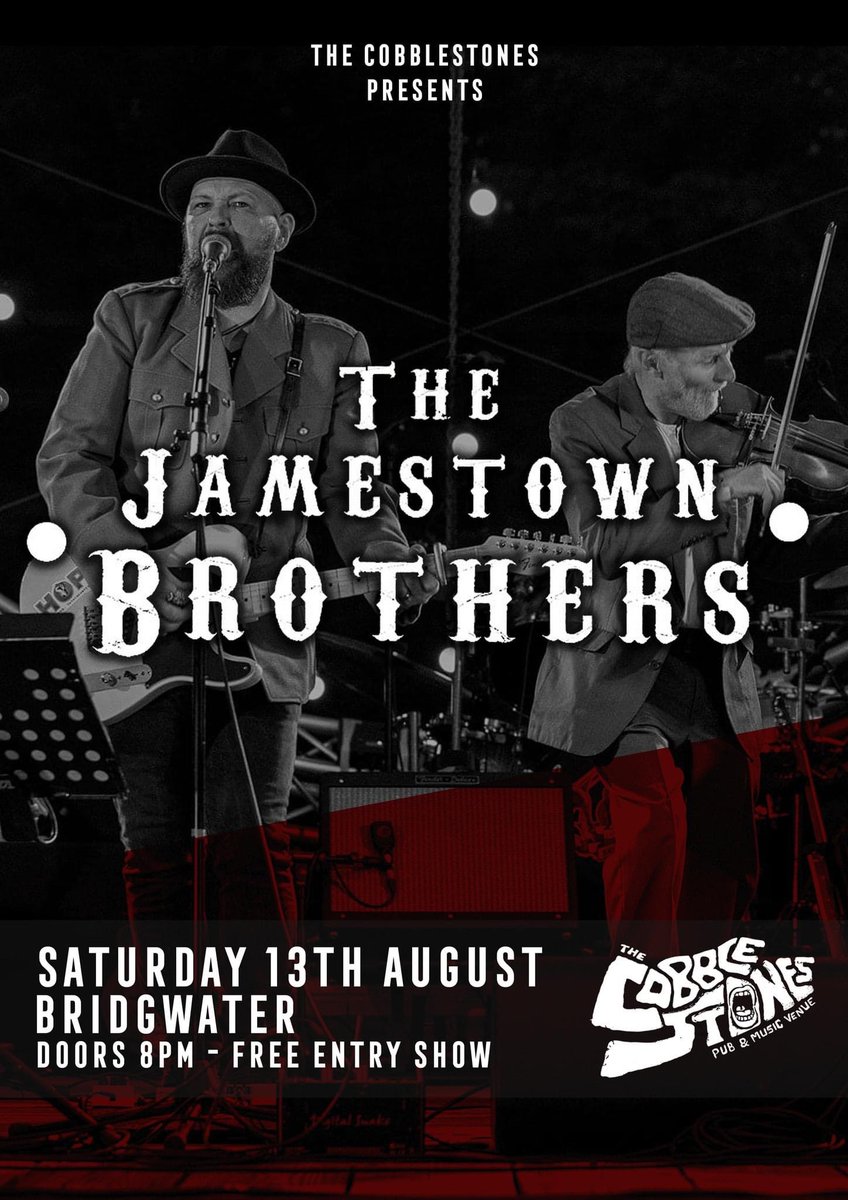 The Cobblestones (@cobblesuk) on Twitter photo Join us this Saturday for <a href="/jamestown_the/">The Jamestown Brothers</a> live on our stage #livemusic #grassrootsmusic #bridgwater #Somerset #thejamestownnbrothers Join us this Saturday for <a href="/jamestown_the/">The Jamestown Brothers</a> live on our stage #livemusic #grassrootsmusic #bridgwater #Somerset #thejamestownnbrothers