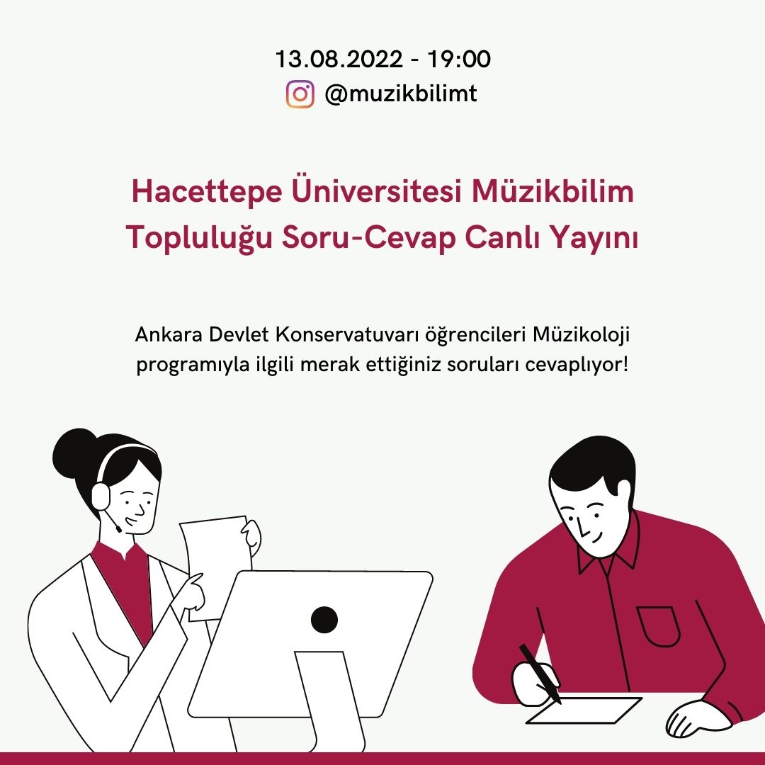 Hazır Ankara Devlet Konservatuvarı lisans yetenek sınavları başvuru süreci devam ederken, cumartesi akşamı, Ankara Devlet Konservatuvarı Müzikoloji programı hakkında canlı yayınımız var. Duymayan kalmasın :))