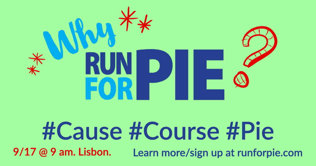 RunForPie2's tweet image. It's a great course (Lisbon) for a great cause (education) and a great payoff (pie)!

runforpie.com

#funrun #5k #familyfunrun #iowafunrun