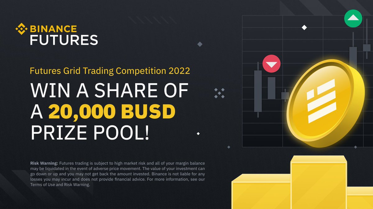 Grid Traders ALERT!! We are excited to announce our Futures Grid Trading Competition. 

Create a grid trading strategy and achieve a high sales volume to rank high on the leaderboard.

💰Prize pool: 20,000 BUSD

Participate now ➡️ buff.ly/3deIcQY