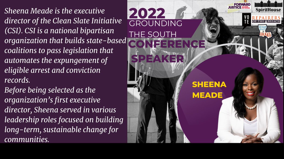 _FJAN_'s tweet photo. Get to know your conference speaker @sheena_meade @CleanSlate_Init !

#FJAN #ForwardTogether #ForwardJustice #Groundingthesouth #conferencespeaker https://t.co/roJt9JxNUk