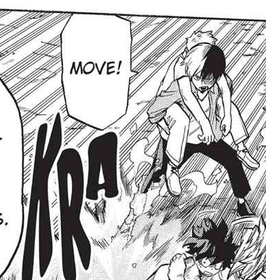 I was checking old replies from Hokko, back when he replied. Someone pointed out Shoto was carrying Tsuburaba, he left him with Uraraka, and the next panel he's carrying him again 😂 I NEVER NOTICED 