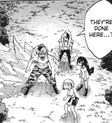 I was checking old replies from Hokko, back when he replied. Someone pointed out Shoto was carrying Tsuburaba, he left him with Uraraka, and the next panel he's carrying him again 😂 I NEVER NOTICED 