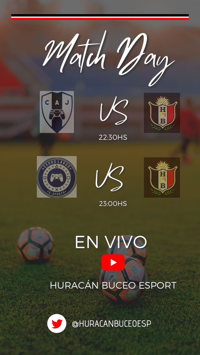 HuracanBuceoeSp's tweet photo. 🅜🅐🅣🅒🅗🅓🅐🅨

Ultima doble fecha de la semana mas dura para el equipo, luego de quedar eliminados de ambas copas toca reponerse de la mejor manera y buscar seguir sumando lo mejor posible !!

22:30 🆚 @EsportsJuventud 
23:00 🆚 @CerroLargoFCE 

#VamoelHura https://t.co/qrhd0HFLVq