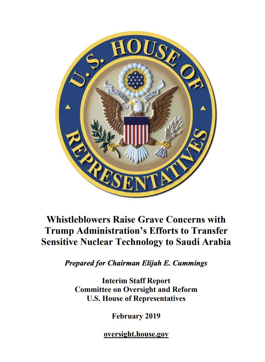 FLASHBACK (FEBRUARY 2019): 'Whistleblowers Raise Grave Concerns with Trump Administration’s Efforts to Transfer Sensitive Nuclear Technology to Saudi Arabia'