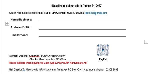 You still have time! Consider submitting an ad to support our 25th Anniversary Souvenir Booklet. 
#Behold #NSUAA #GRNOVA #NSU #NSUSpartans