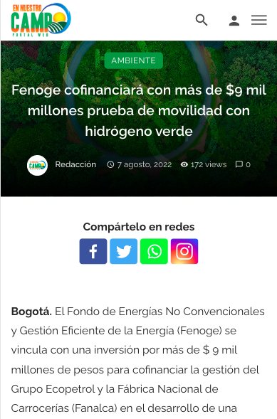 FondoFenoge's tweet photo. #FenogeEnLosMedios 📰 I El @FondoFenoge se vincula con una inversión por más de $ 9 mil millones de pesos para cofinanciar la gestión del @ECOPETROL_SA  y @Fanalca en el desarrollo de una prueba de movilidad con hidrógeno en Colombia. https://t.co/pqztcWUlof.

@EnNuestroCampo https://t.co/5r9wPapvsW