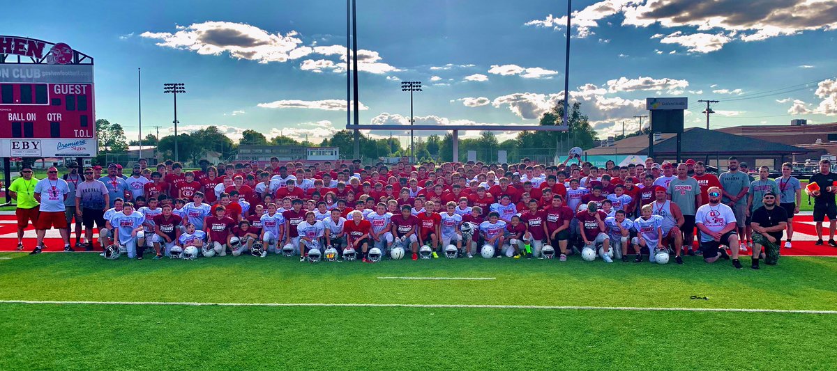 GHSRedHawksFB's tweet photo. One team, one family. #Goshen https://t.co/YUwtPoQfo0