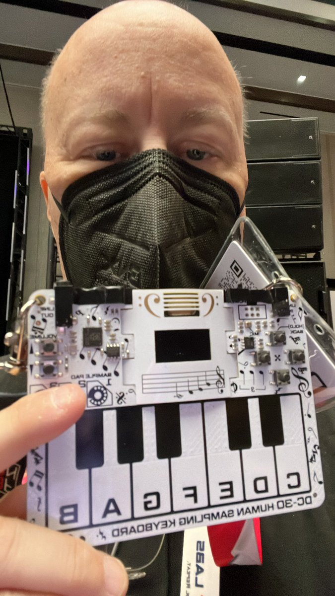 joetomasone's tweet image. Everyone at @defcon - be aware that there is a defect in the badge.  If the two areas at the top covered in black short, magic smoke will be emitted.  Tape them as you see here or go to the info booth and they will help you. #DEFCON30 #Defcon2022 #important