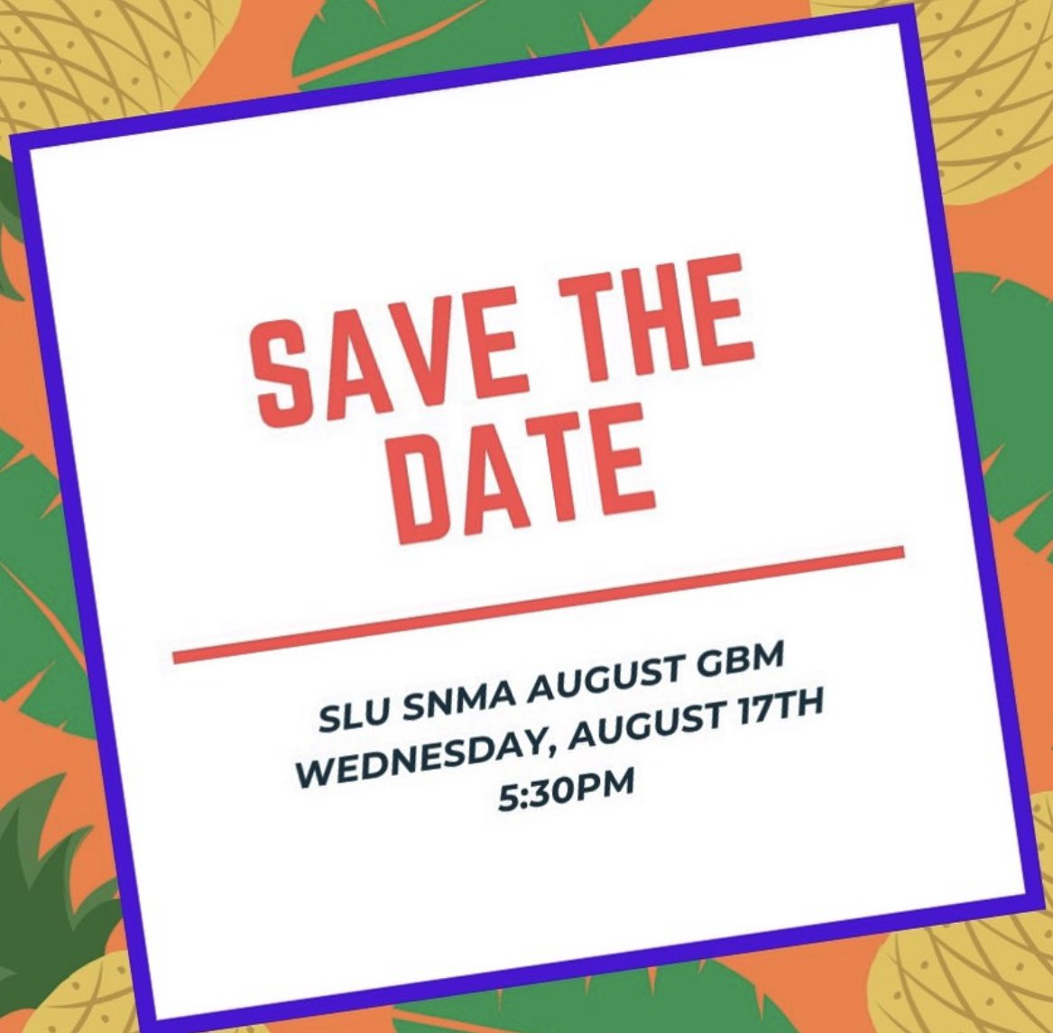 Save the Date for our August General Body meeting next Wednesday! Location TBD. See you there!