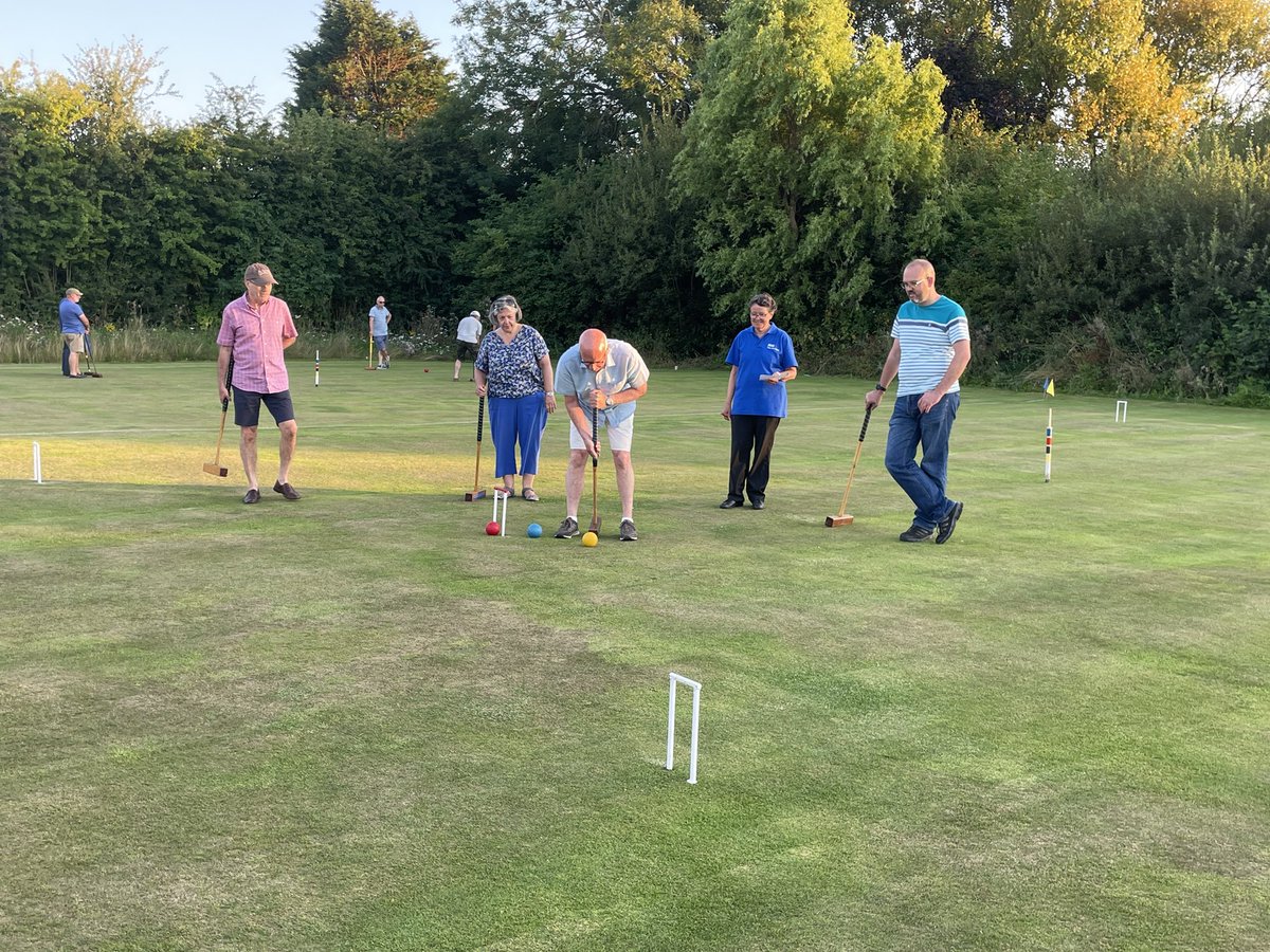 FyldeCroquet's tweet photo. This week we welcomed St Annes 41 Club for an evening of croquet.  If your club, company, association or just a group of friends would like to have a fun afternoon or evening and learn something new at the same time, contact us. #croquet #corporate https://t.co/LwUUv8QcO3