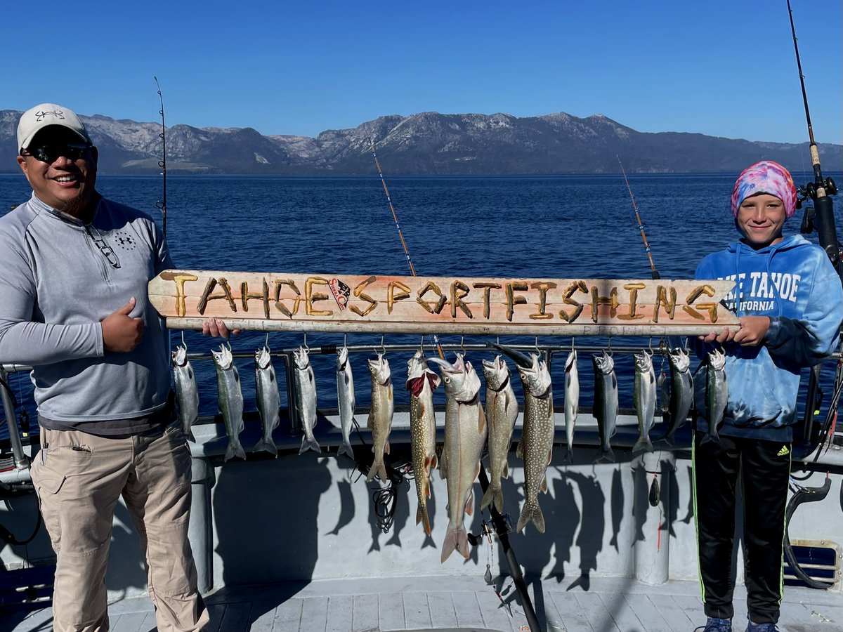b6bwong's tweet photo. Today didn’t suck. Captain Zack put us on the fish and we limited out almost 2 hours early. @TommySayWhat is a happy boy! Thanks @TahoeFishing for a great morning! #kokanee #salmon #mackinaw #laketrout #fishing #laketahoe https://t.co/JtzbLmlHDn