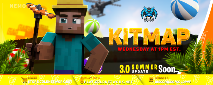 Kitmap SOTW Week 11 takes place Friday at 1PM EST.

🔃Forums Post: coldnetwork.net/threads/kitmap…

🎁We're giving away these items:
☀️1x Cold Rank (Temporary)
☀️3x Immortal Ranks (Temporary)
☀️5x Ultra Crate 
☀️20x Custom Enchant Crate

Like, RT, Comment IGN, and follow 
<a href="/coldnetworknet/">Cold Network</a>