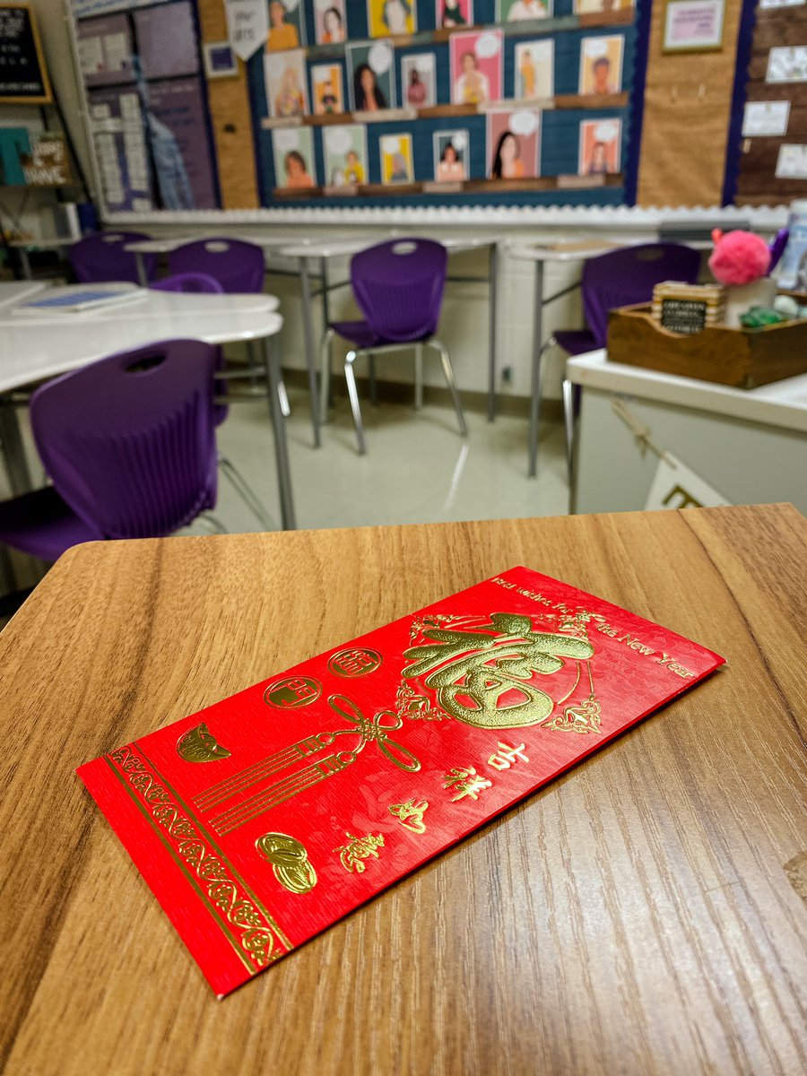 teasleyteach's tweet photo. I received one of the most meaningful student gifts ever today. A red envelope is a Lunar New Year gift tradition I’m very familiar with. It brought tears to my eyes because I’m determined it will be the best new school year of my life. And it was just extra blessed. @CMSCanes https://t.co/4dP1aUhPBq