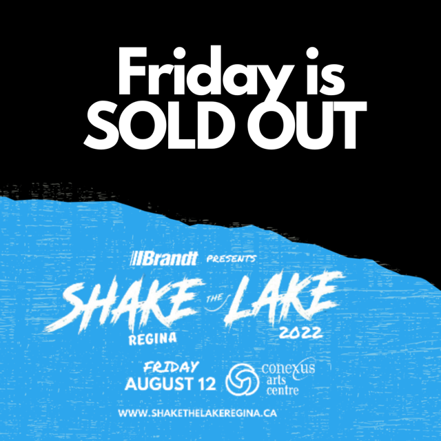 Thanks for the support YQR - we've sold out of Friday <a href="/shakethelakereg/">shakethelakeregina</a>! Weekend &amp; Saturday passes still available. Come Saturday to see It's A Secret, @DougAndTheSlugs, <a href="/Prismtheband/">Prism</a>, <a href="/TheTubesGroup/">The Tubes</a> &amp; <a href="/Starship/">Starship</a>.
ow.ly/Bawo50Kieyk
#yqr #seeyqr #yqrevents #shakethelake2022