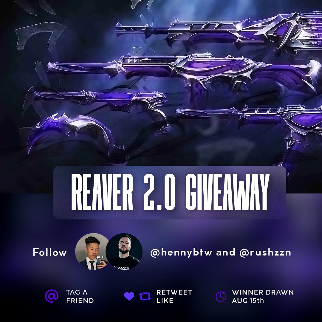 REAVER 2.0 
BUNDLE GIVEAWAY 

💀 TAG 1 FRIEND
💀 LIKE &amp; RETWEET
💀 Follow <a href="/RUSHzzn/">RUSH</a> and <a href="/hennybtw/">Henny</a> 

PayPal or VIPPS 
Winners drawn 15th of August