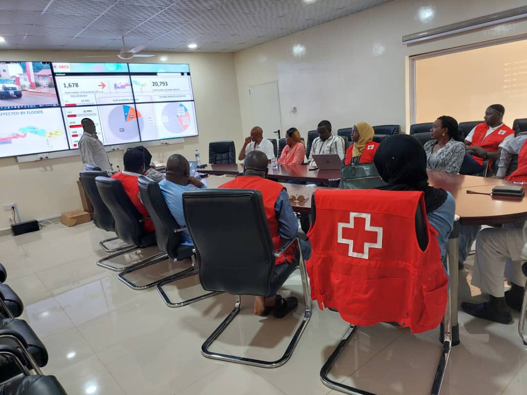 GambiaRedCross's tweet photo. The @GambiaRedCross Emergency Operation Center is where all emergency preparedness, management &amp; responses are coordinated such as the flood situation. 

Today, we received the board members of #GRCS to brief them on what has been done &amp; how we’re coordinating the flood response. https://t.co/SydOixlGBv