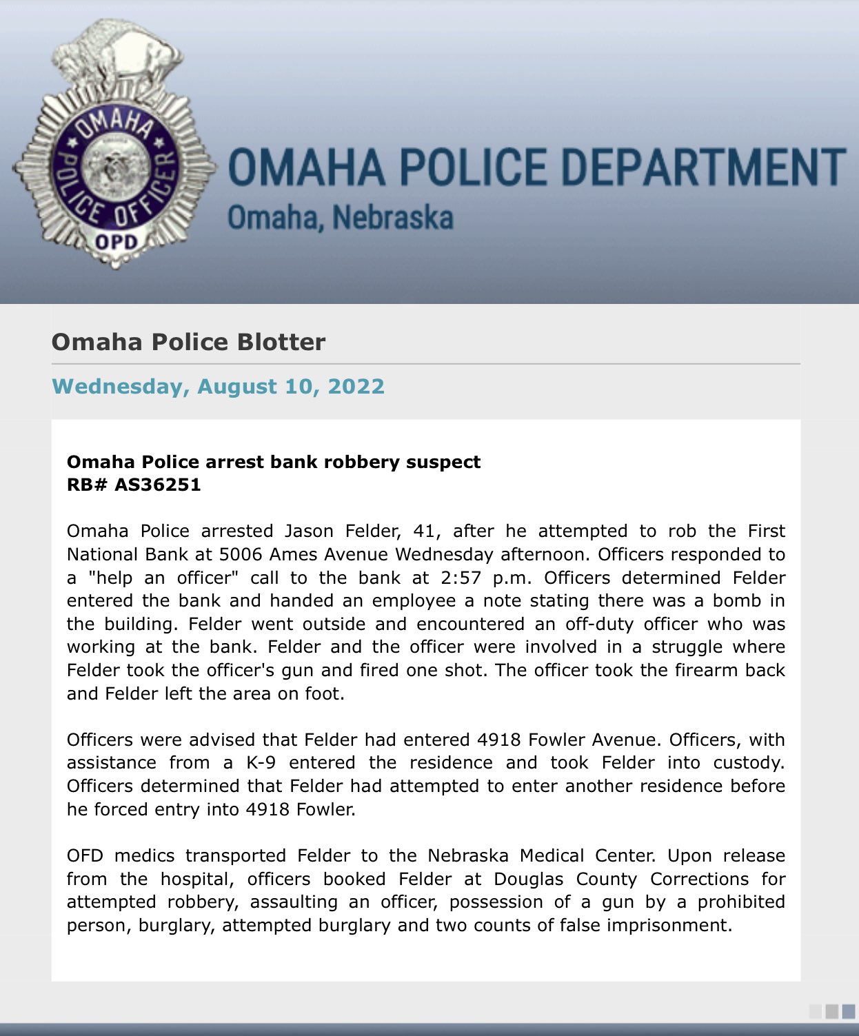 Omaha Scanner Twitter