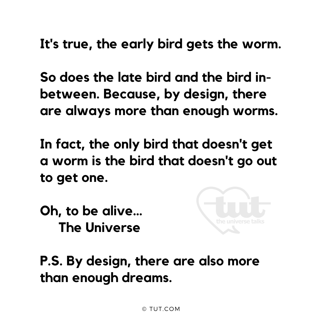 ❤️ #notesfromtheuniverse⁠
⁠
Sign up to receive Notes from the Universe every weekday for free at tut.com.