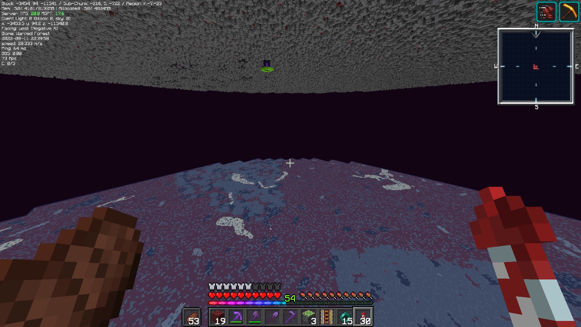 jorvp on Twitter "We got it! Nether perimeter spawnproofed with water